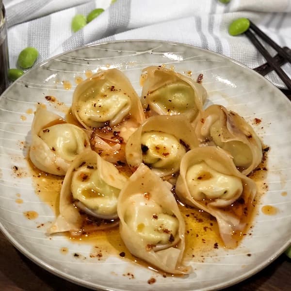 Edamame and Paneer Dumpling